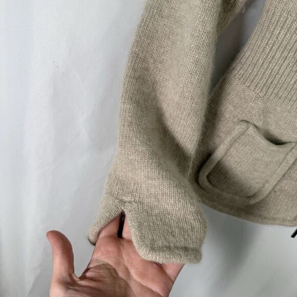 Kenar Sweater Cardigan Women's Medium Cream Rabbit Hair Lambs Wool Collared - Picture 5 of 13